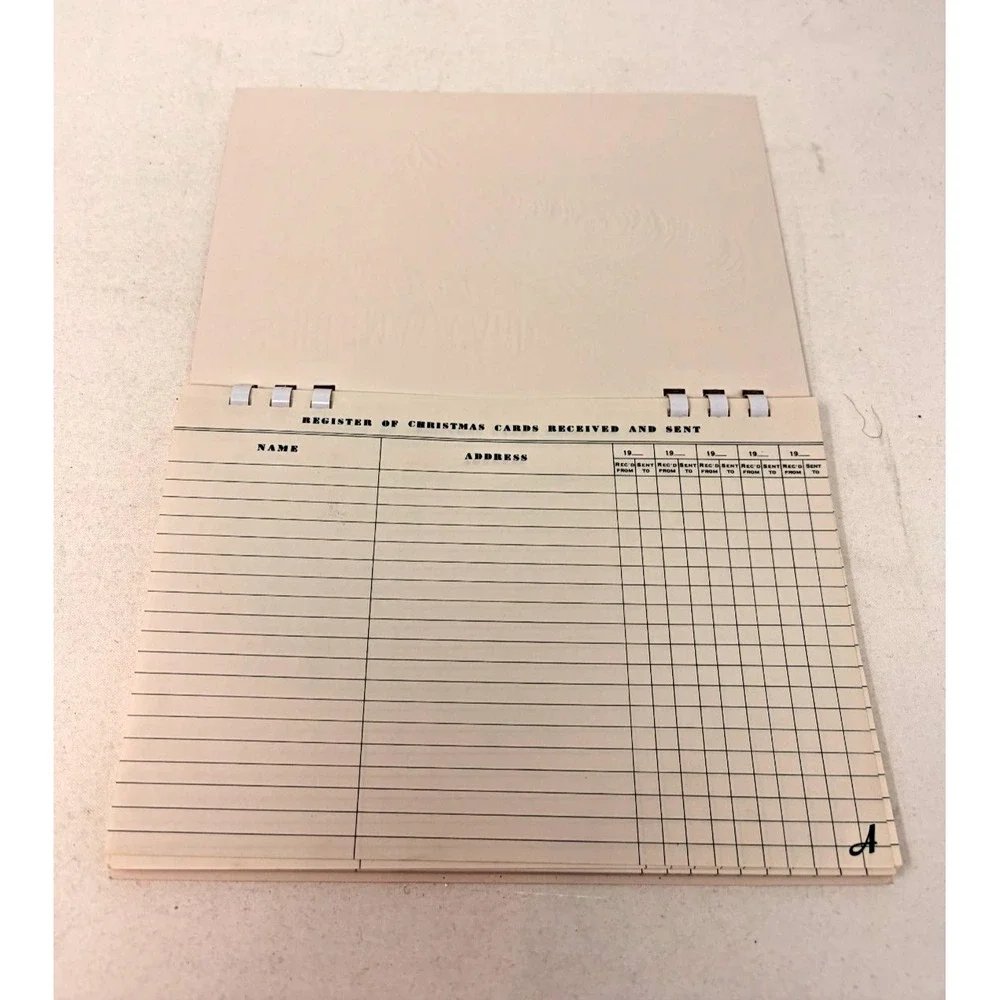 NOS VTG Christmas Card Register Treasure Masters Mid Century Nostalgia Ephemera